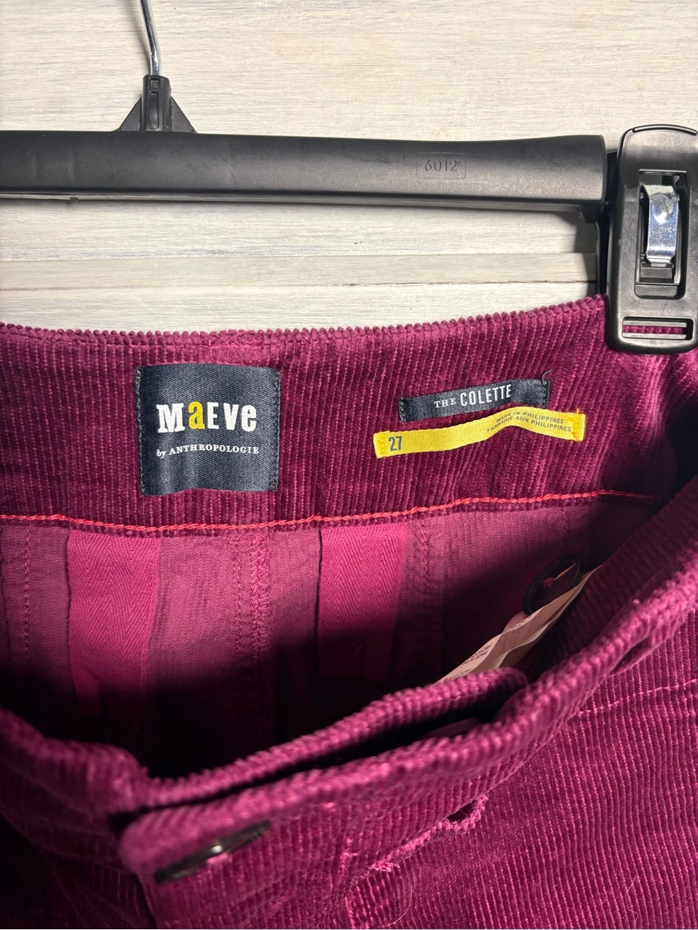 Anthropologie Maeve The Colette Cropped Wide-Leg Corduroy Pants Violet Preppy - Picture 8 of 10